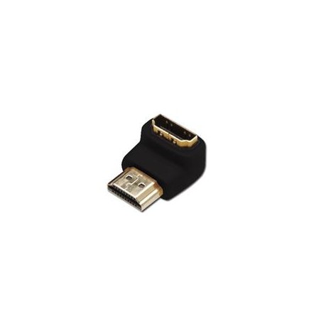 Digitus Adaptér HDMI, typ A, 90o úhlový M / F, Ultra HD 60p, bl, zlato