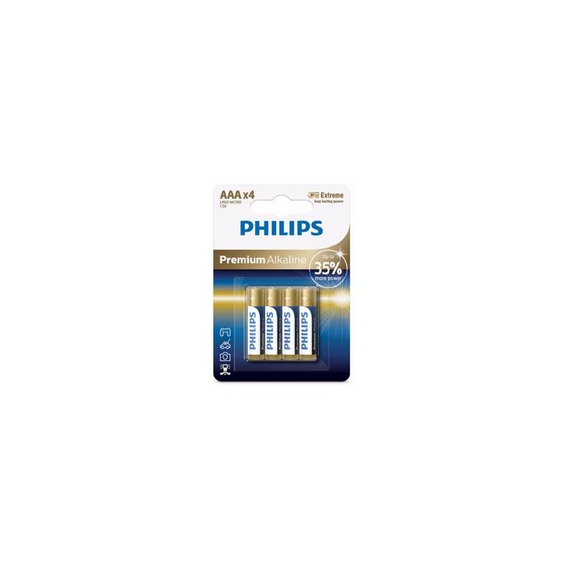 Philips baterie 4x AAA (1,5V), řada Premium Alkaline