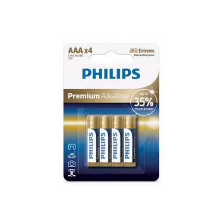 Philips baterie 4x AAA (1,5V), řada Premium Alkaline