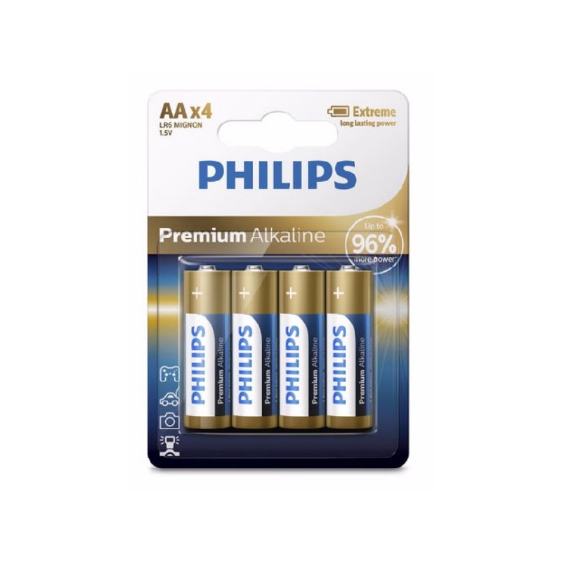 Philips baterie 4x AA (1,5V), řada Premium Alkaline