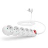 CONNECT IT prodlužovací kabel 230 V, 5 zásuvek, 3 m, s vypínačem (bílý)