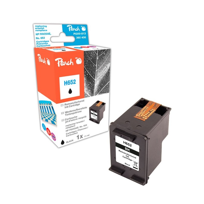 PEACH kompatibilní cartridge HP F6V25AE, No.652, černá, 11ml