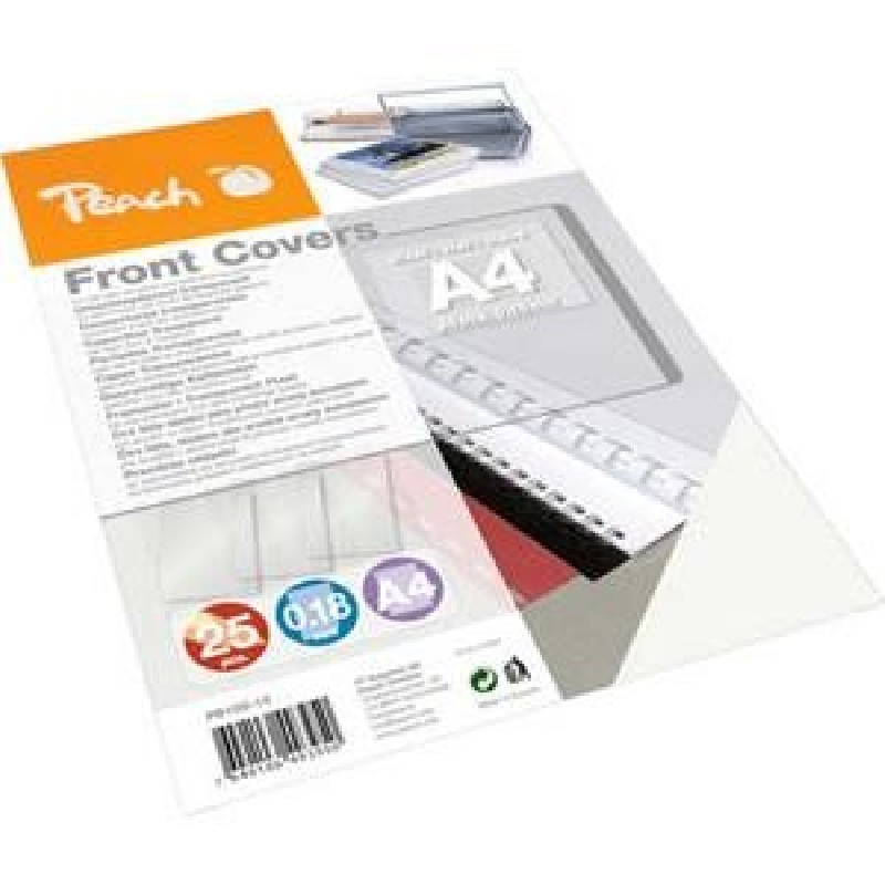 PEACH vazací přední obaly, A4 0.18mm, průhledné, plast, 25ks