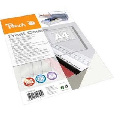 PEACH vazací přední obaly, A4 0.18mm, průhledné, plast, 25ks