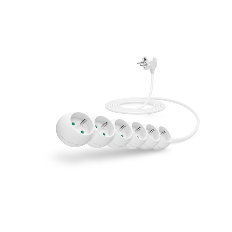 CONNECT IT prodlužovací kabel 230 V, 6 zásuvek, 3 m, bez vypínače (bílý)