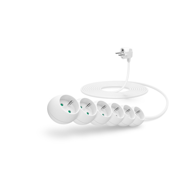 CONNECT IT prodlužovací kabel 230 V, 6 zásuvek, 5 m, bez vypínače (bílý)