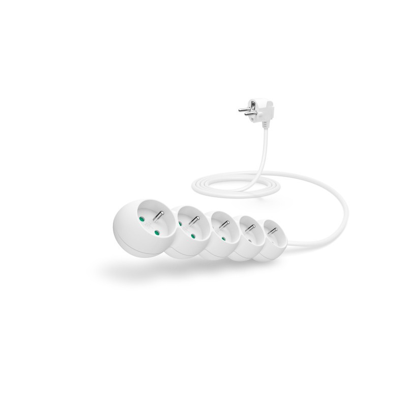 CONNECT IT prodlužovací kabel 230 V, 5 zásuvek, 2 m, bez vypínače (bílý)