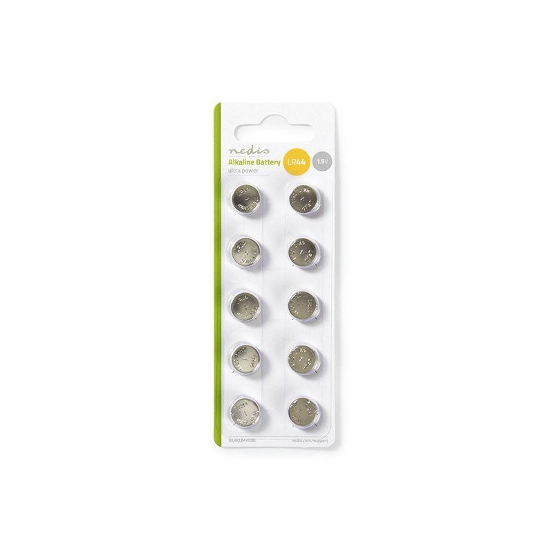 Nedis BAAKLR4410BL - Alkalická Baterie LR44 | 10 kusů | V blistru