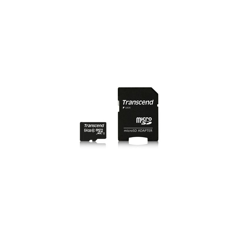 Transcend 64GB microSDXC (Class 10) paměťová karta (s adaptérem)