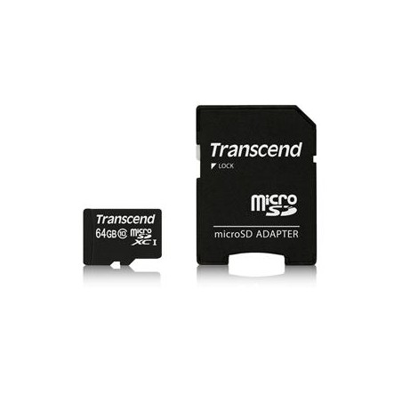 Transcend 64GB microSDXC (Class 10) paměťová karta (s adaptérem)