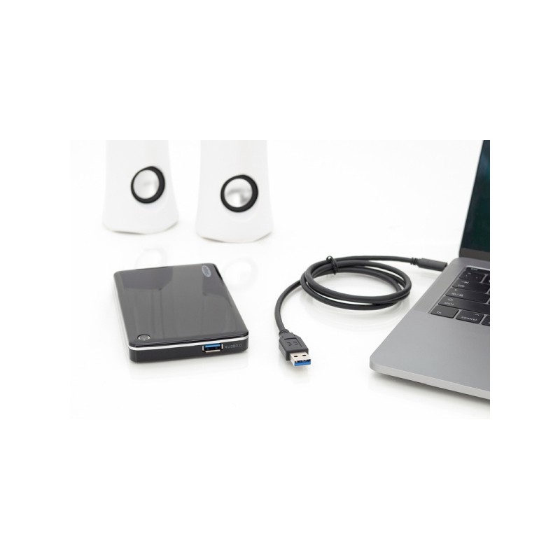 Digitus Připojovací kabel USB typu C, typ C na A M/M, 1,0 m, všechny funkce, Gen2, 3A, 10 GB, verze 3.1, CE, bl