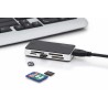 DIGITUS Čtečka karet USB 3.0 s připojovacím kabelem USB 1m Podpora karet MS / SD / SDHC / MiniSD / M2 / CF / MD / SDXC