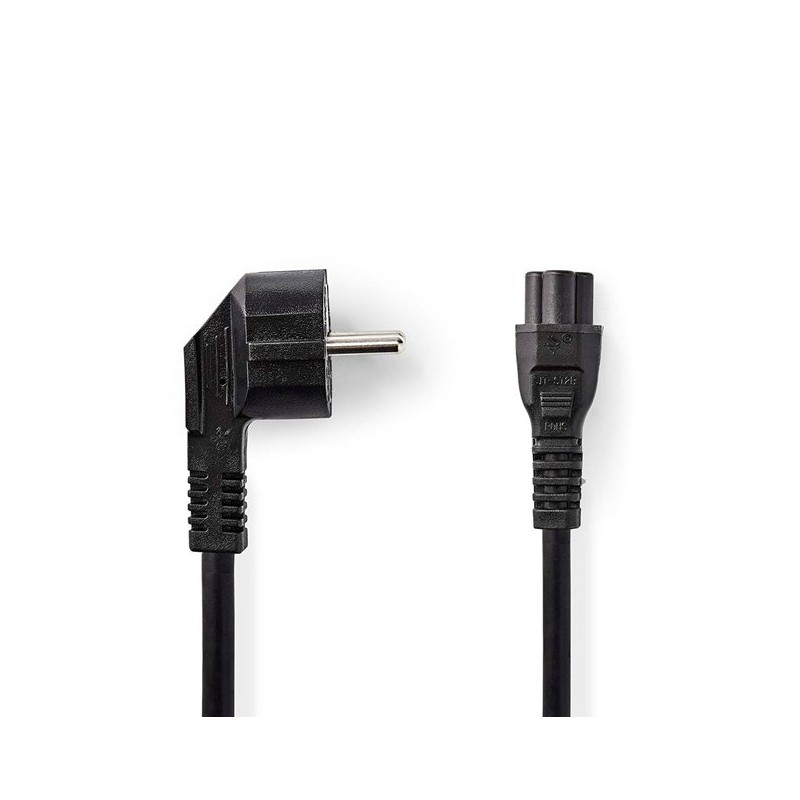 Nedis CEGB10100BK20 - Napájecí Kabel | Úhlová zástrčka Schuko - IEC-320-C5 | 2 m | Černá barva