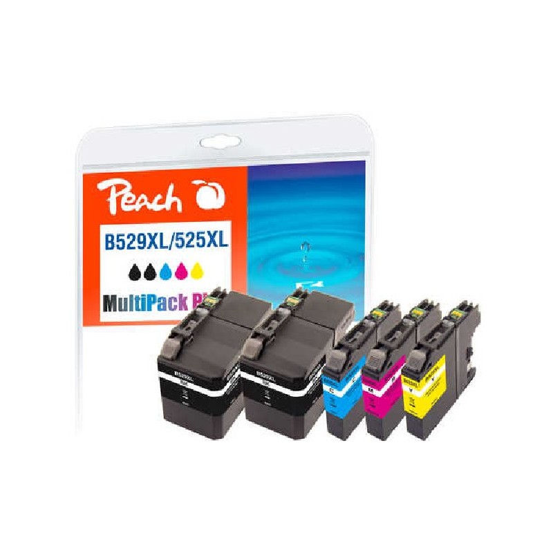 PEACH kompatibilní cartridge Brother LC529XL/LC525XL MultiPack Plus, 2xbk, c, m, y, 2x50 ml, 3x15 ml