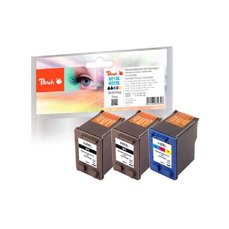 PEACH kompatibilní cartridge No 21 / No 22 MultiPack Plus, 2 x black, 1 x color