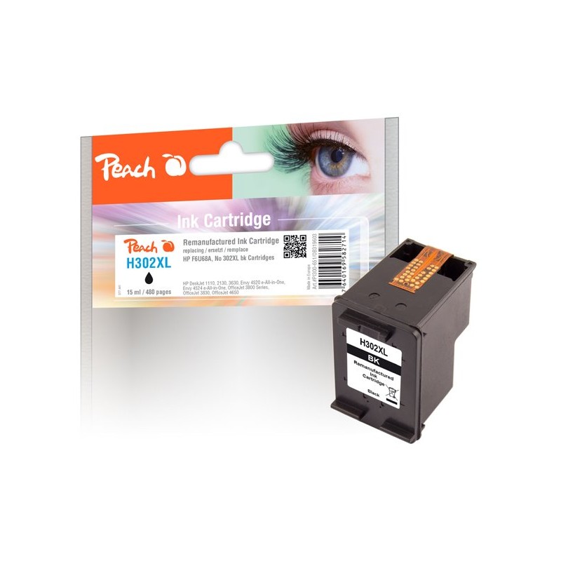 PEACH kompatibilní cartridge HP F6U68A, No 302, black, XL