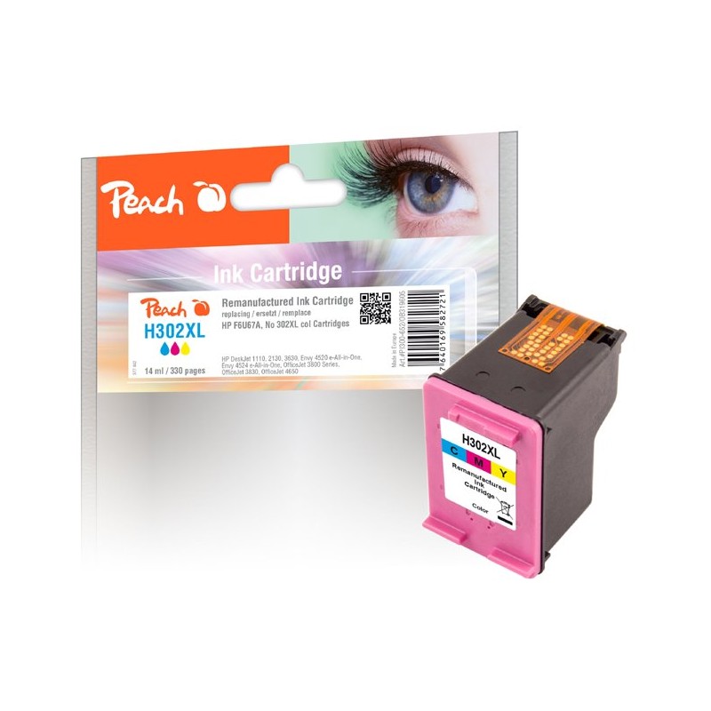 PEACH kompatibilní cartridge HP F6U67A, No 302, color, XL