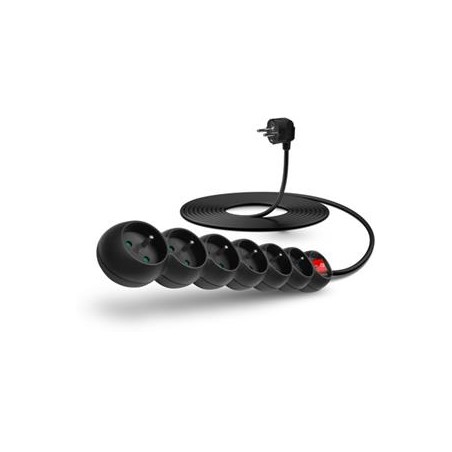 CONNECT IT prodlužovací kabel 230 V, 6 zásuvek, 3 m, s vypínačem (černý)