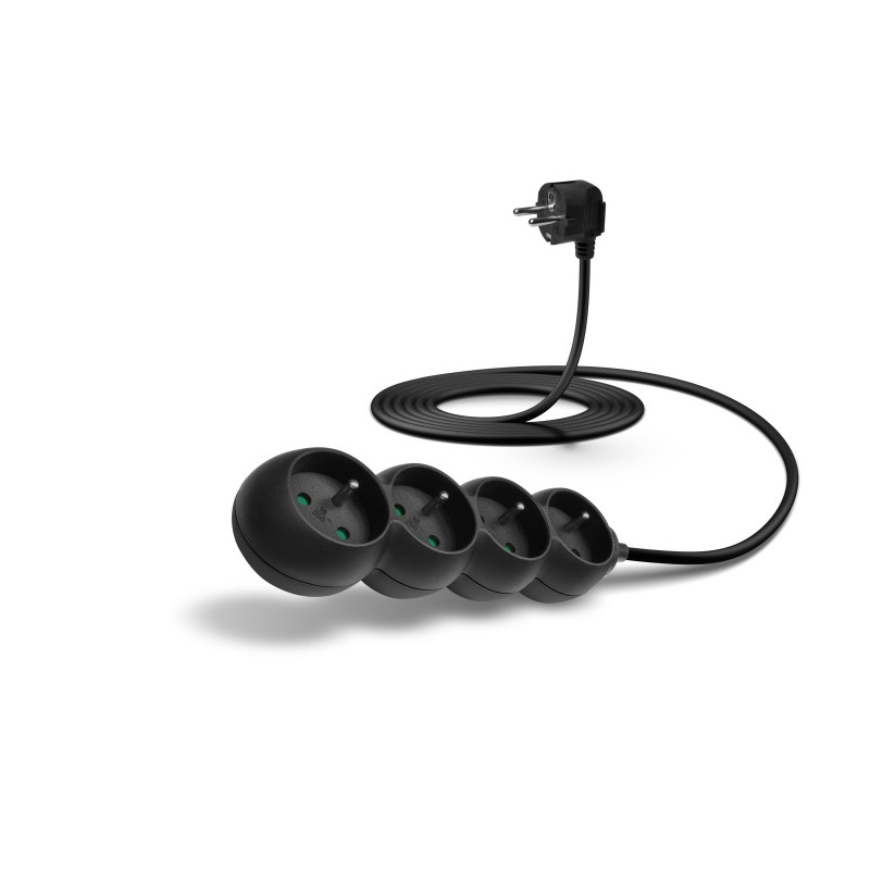 CONNECT IT prodlužovací kabel 230 V, 4 zásuvky, 3 m, bez vypínače (černý)