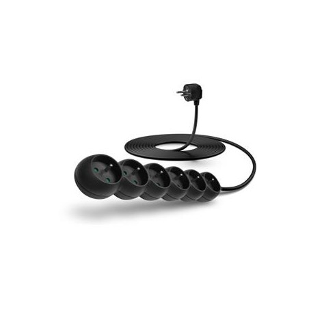 CONNECT IT prodlužovací kabel 230 V, 6 zásuvek, 3 m, bez vypínače (černý)