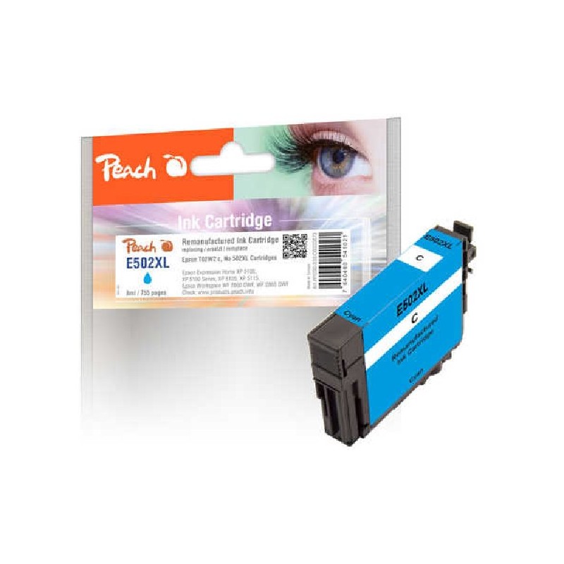 PEACH kompatibilní cartridge Epson T02W2, No 502XL azurová, 8ml