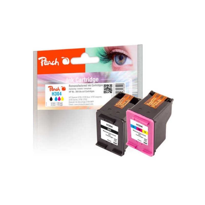PEACH kompatibilní cartridge HP No 304 MultiPack, black, color, 2x4,5ml