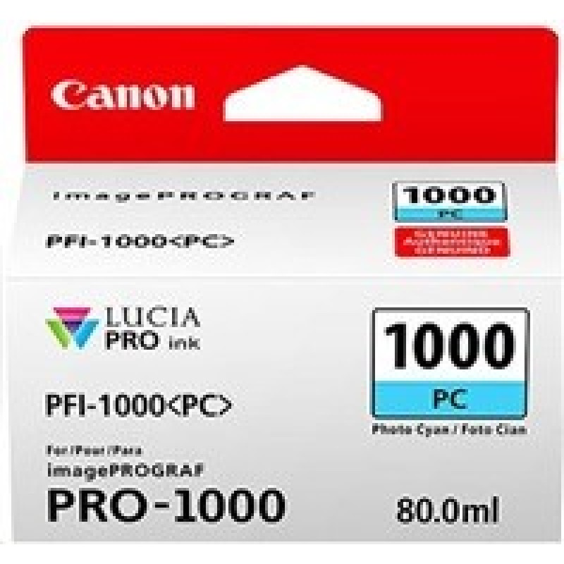 Canon CARTRIDGE PFI-1000PC photo azurová pro ImagePROGRAF PRO-1000 (600 str.)