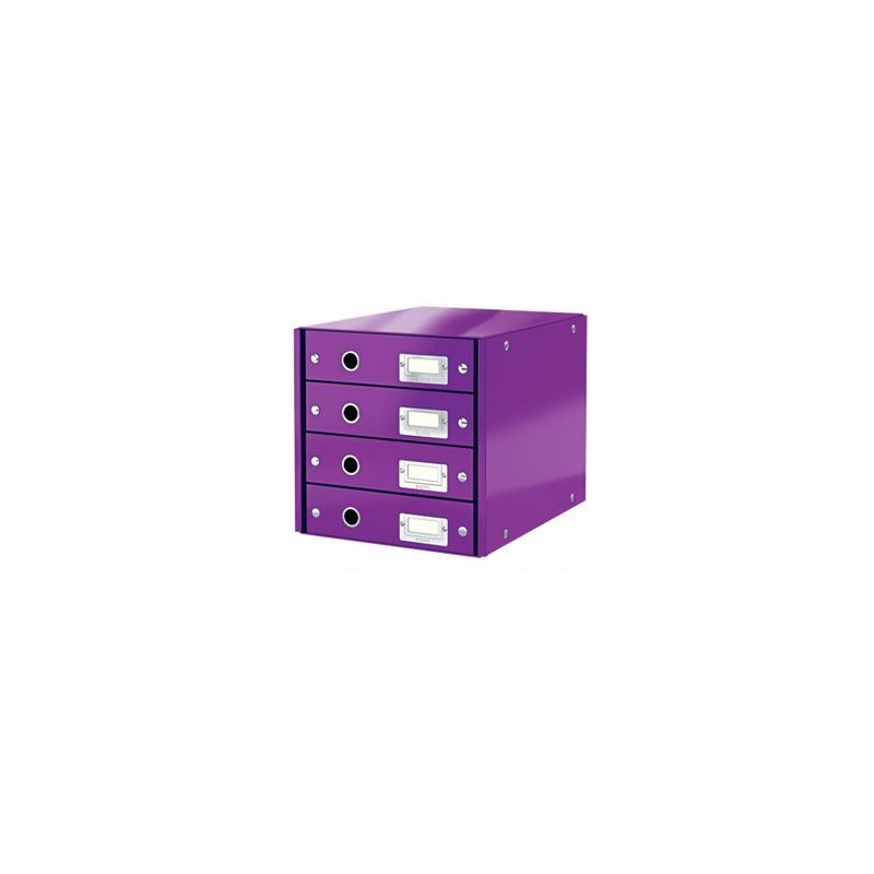 LEITZ Zásuvkový box Click&Store, 4 zásuvky, purpurová
