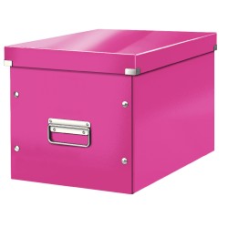 LEITZ Čtvercová krabice Click&Store, velikost L (A4), růžová