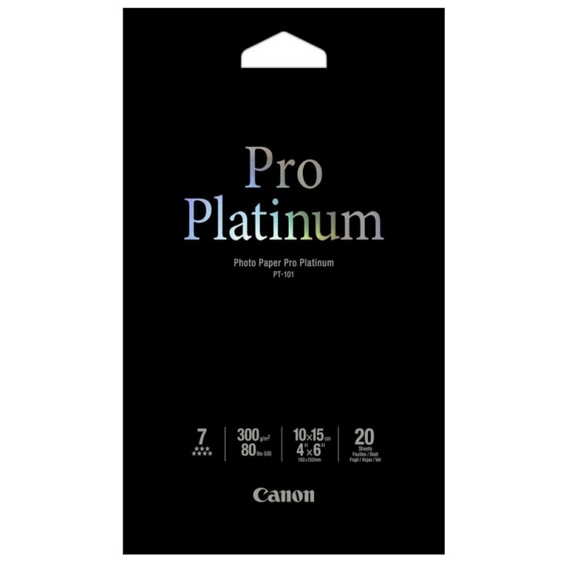 Canon fotopapír PT-101 10x15cm 20ks, lesklý, 300 g/m