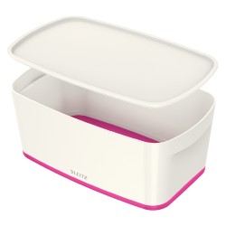 LEITZ Úložný box s víkem MyBox, velikost S, bílá/růžová