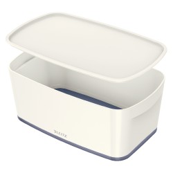 LEITZ Úložný box s víkem MyBox, velikost S, bílá/šedá