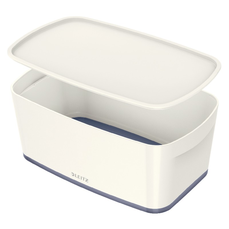LEITZ Úložný box s víkem MyBox, velikost S, bílá/šedá