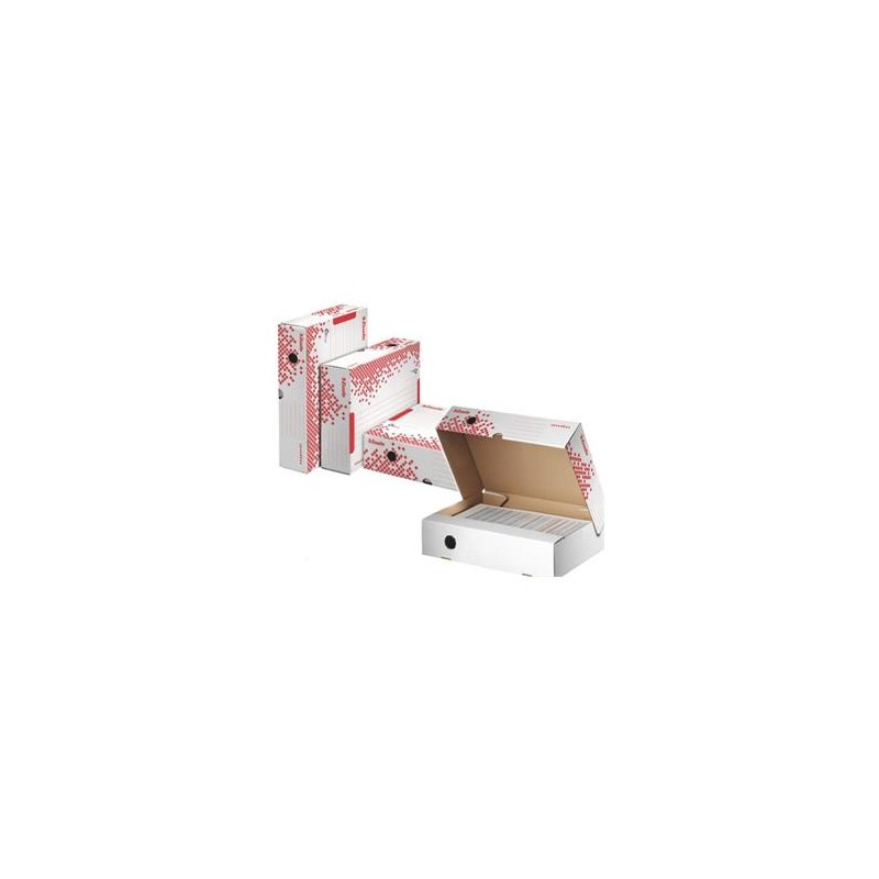 LEITZ Esselte Speedbox rychle-složitelná archivační krabice 150 mm, bílá-červená