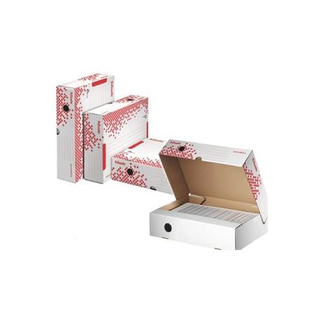 LEITZ Esselte Speedbox rychle-složitelná archivační krabice 150 mm, bílá-červená