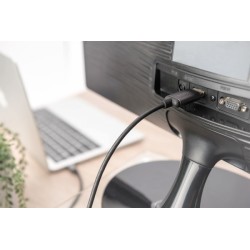 Digitus USB-C - HDMI kabelový adaptér, 1,8 m 4K/30 Hz, černý, kovový kryt
