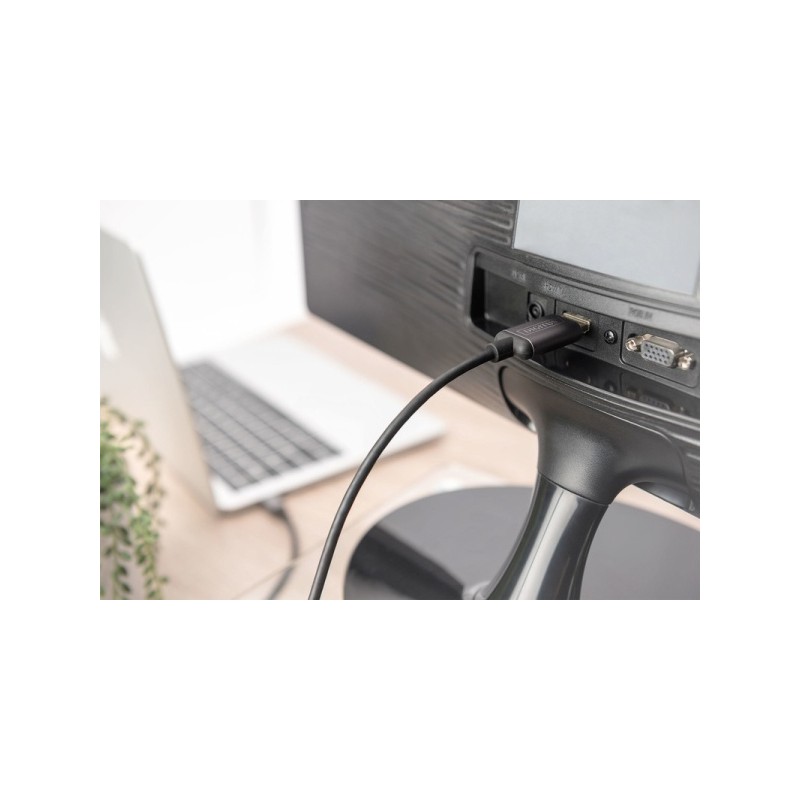 Digitus USB-C - HDMI kabelový adaptér, 1,8 m 4K/30 Hz, černý, kovový kryt