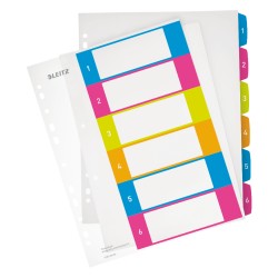 LEITZ Rejstříky WOW - popisovatelné na PC, A4+ MAXI 1-6