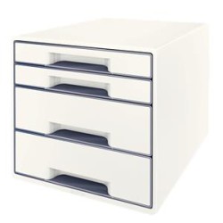 LEITZ Zásuvkový box WOW CUBE, 4 zásuvky, bílá/šedá