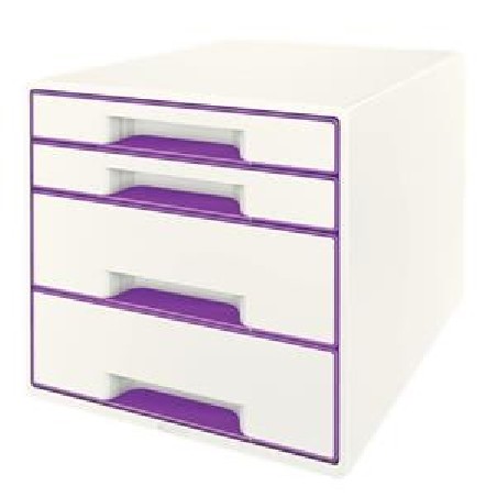 LEITZ Zásuvkový box WOW CUBE, 4 zásuvky, purpurová