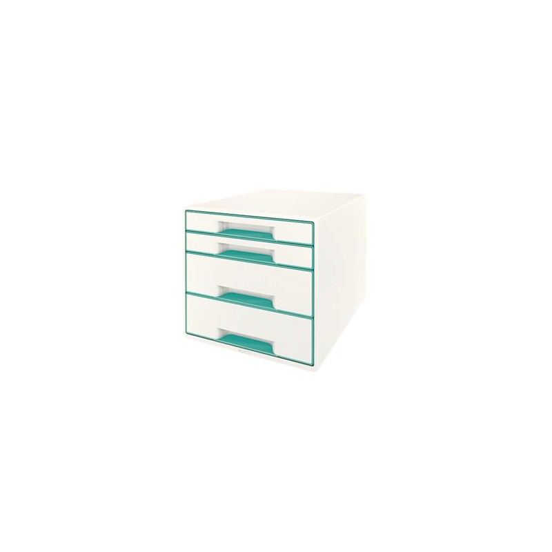 LEITZ Zásuvkový box WOW CUBE, 4 zásuvky, ledově modrá