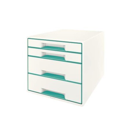 LEITZ Zásuvkový box WOW CUBE, 4 zásuvky, ledově modrá