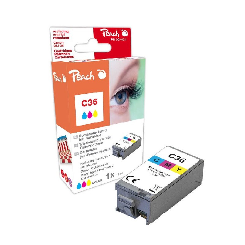 PEACH kompatibilní cartridge Canon CLI-36 color, 11ml