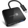 CONNECT IT USB-C hub, 3v1 (USB-C,USB-A,HDMI), externí, ČERNÝ