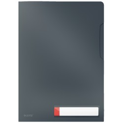 LEITZ L Desky na dokumenty Cosy A4, neprůhledný PP 200 mic, 3 ks, sametová šedá