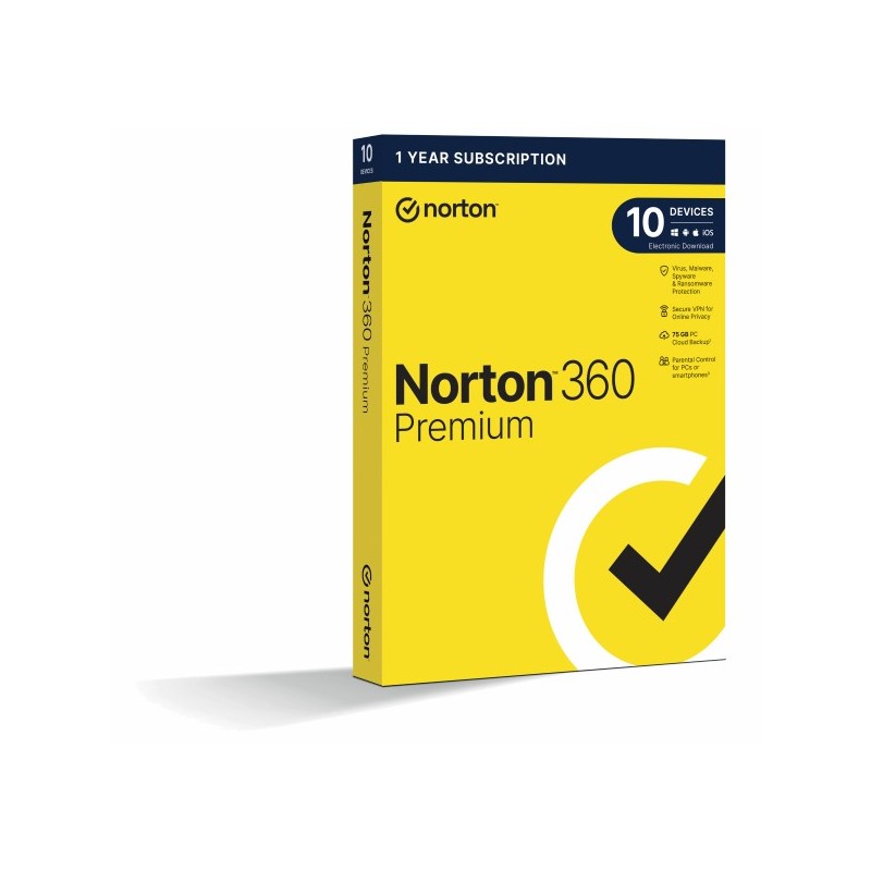 NORTON 360 PREMIUM 75GB CZ 1 uživatel pro 10 zařízení na 1rok_CZ box