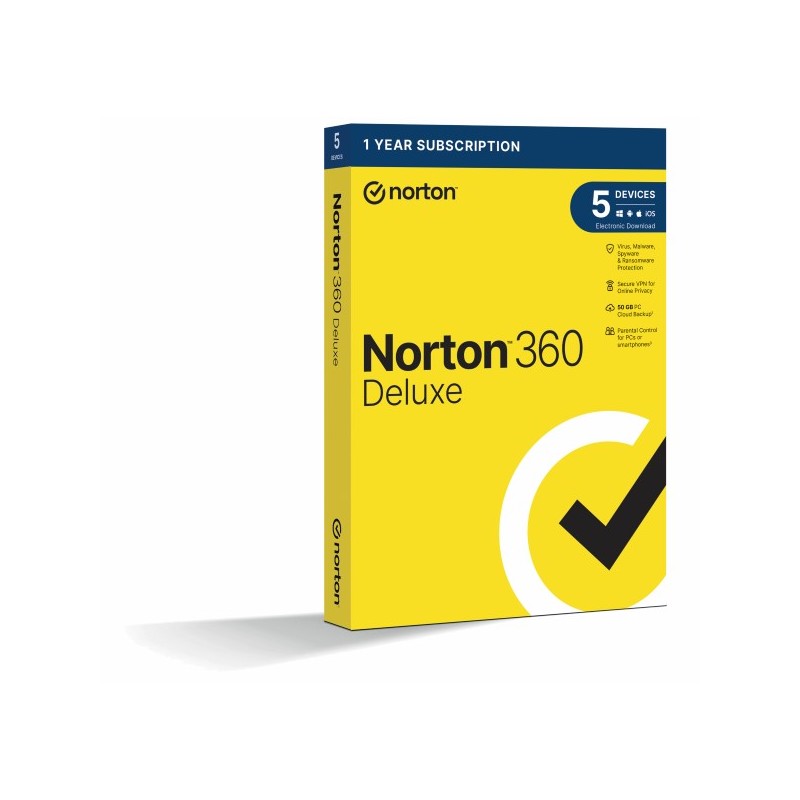 NORTON 360 DELUXE 50GB CZ 1uživatel pro 5 zařízení na 1rok_CZ box