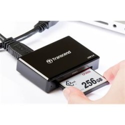 Transcend USB 3.1 (Gen 1) čtečka paměťových karet, černá CFast 2.0/CFast 1.1/CFast 1.0
