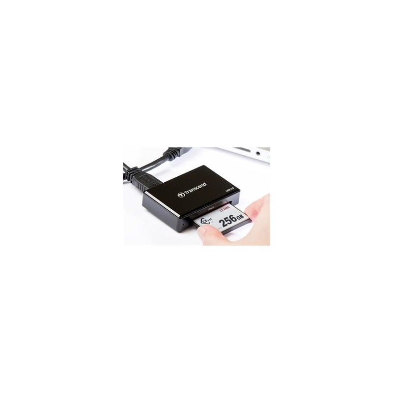 Transcend USB 3.1 (Gen 1) čtečka paměťových karet, černá CFast 2.0/CFast 1.1/CFast 1.0