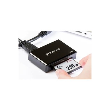 Transcend USB 3.1 (Gen 1) čtečka paměťových karet, černá CFast 2.0/CFast 1.1/CFast 1.0